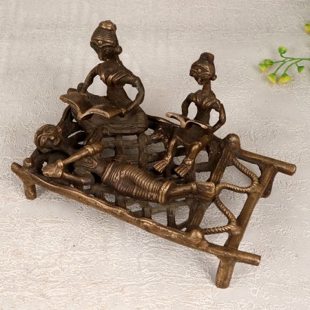 Brown Finish Brass Tribal Art Figure for Home Decoration